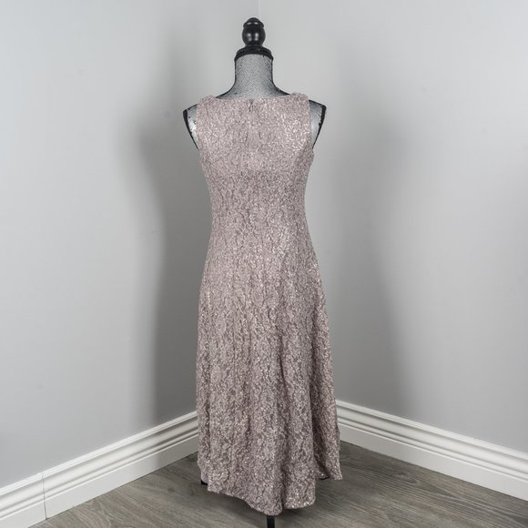 NWT SLNY Gray Lace Sequined dress - sz 4 - Picture 3 of 4